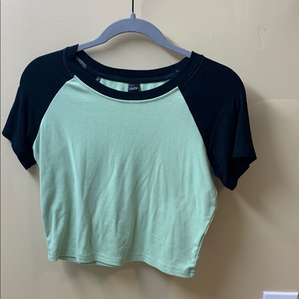Black and Green Women's Crop Top
